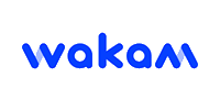 | Klarum Training Wakam brand logo in bold blue lowercase letters on a dark background